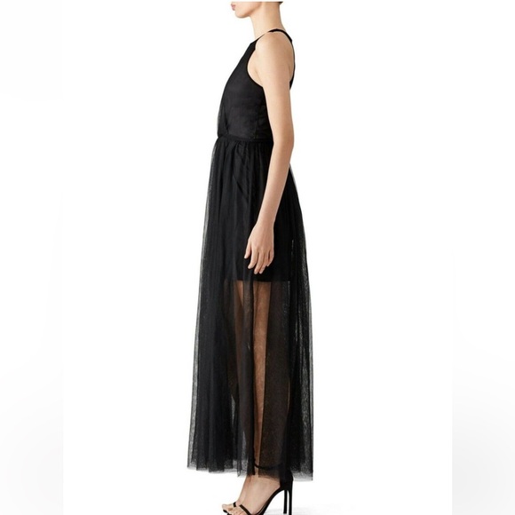 LAST CALL Line & Dot Black Tulle Maxi Dress - Picture 3 of 9